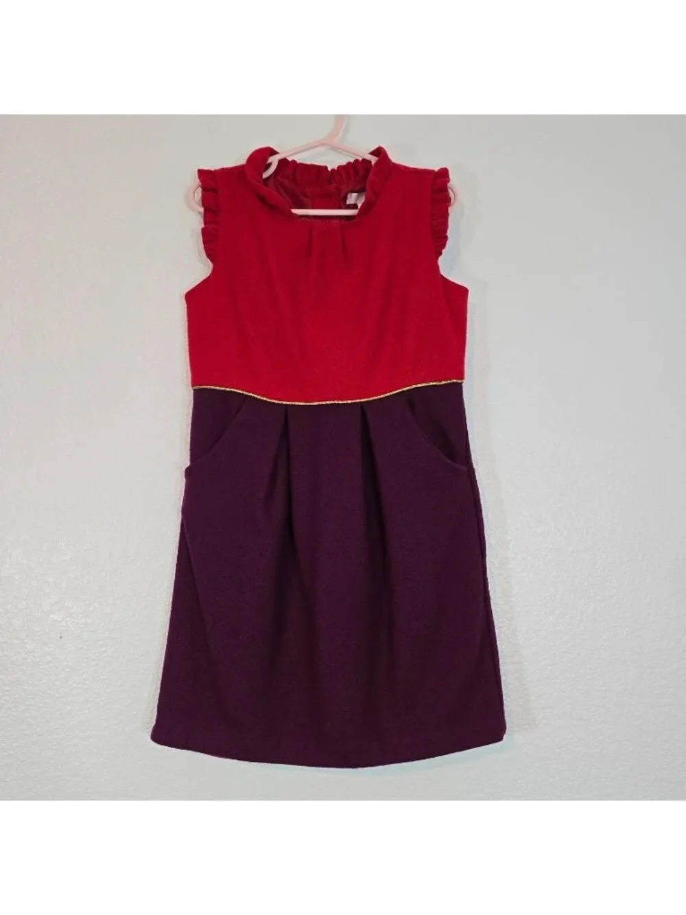 Janie And Jack Belle Of The Ballet Dress Girl Size 6 Red Purple Ruffle Trim